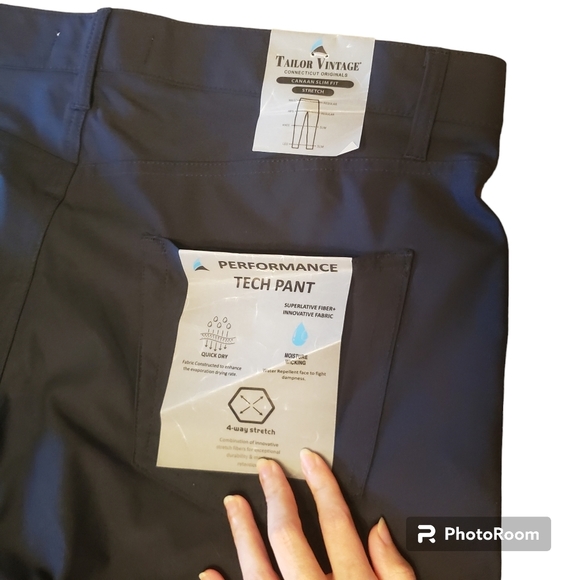 Pants Tech Performance Slim Fit Dark Blue TAILOR VINTAGE New Canaan (38X30) - Picture 5 of 10